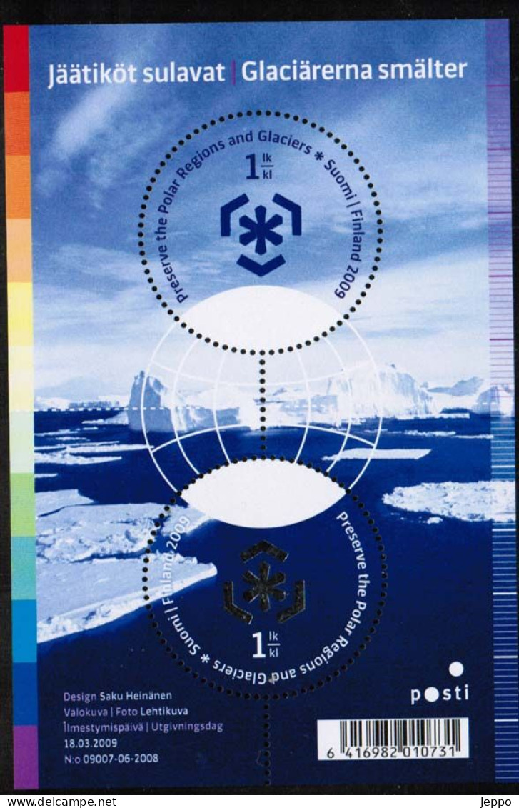 2009 Finland Miniature Sheet, Melting Glaciers MNH **. - Blokken & Velletjes