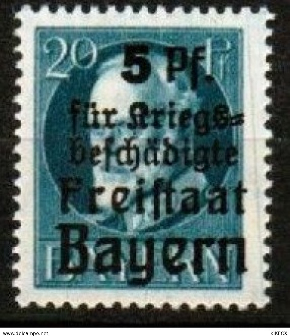 BAYERN, ALTDEUTSCHLAND ,1919, MI 173 A, HILFE FÜR KRIEGSGESCHÄDIGTE, POSTFRISCH, NEUF, - Nuovi