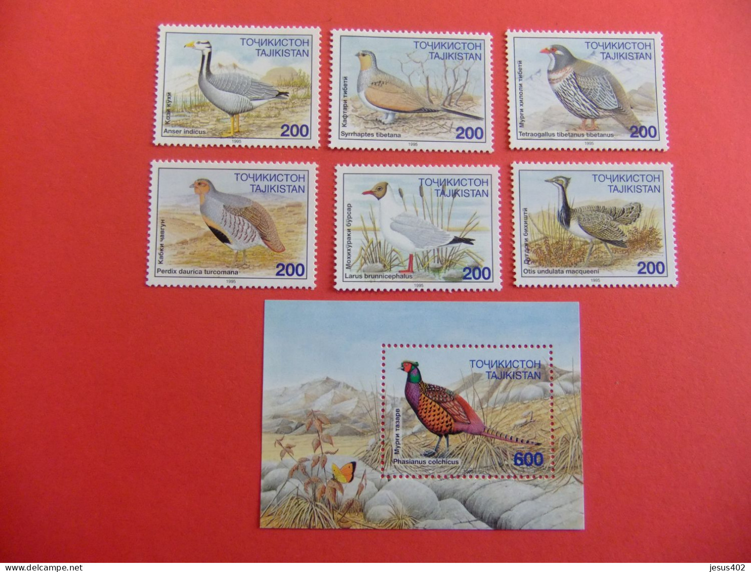 111 TAJIKISTAN 1996  / FAUNE PAJAROS OISEUAUX / YVERT 75 / 80 + BLOC 9 MNH - Gallinaceans & Pheasants