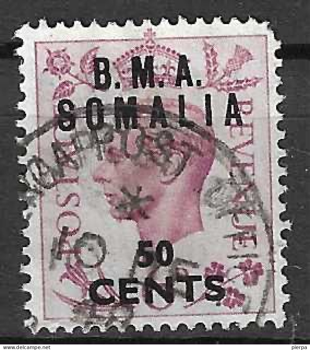 SOMALIA -OCC. INGLESE - 50C./6D - USATO (YVERT 16 - MICHEL 7 - SS 16) - Somalië