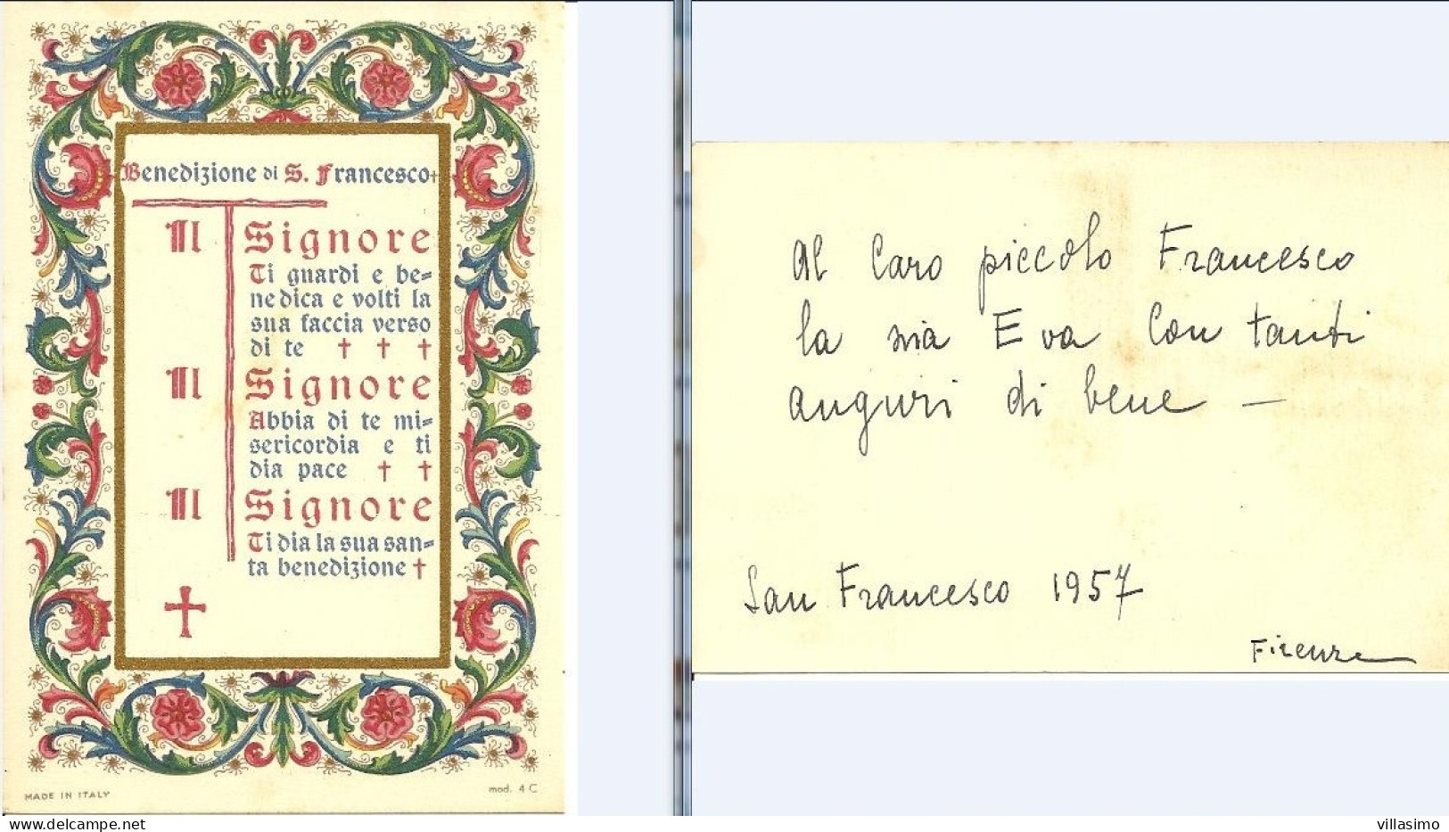 Religiosa - Benedizione Di San Francesco - Data 1957 - N.V. - Santos