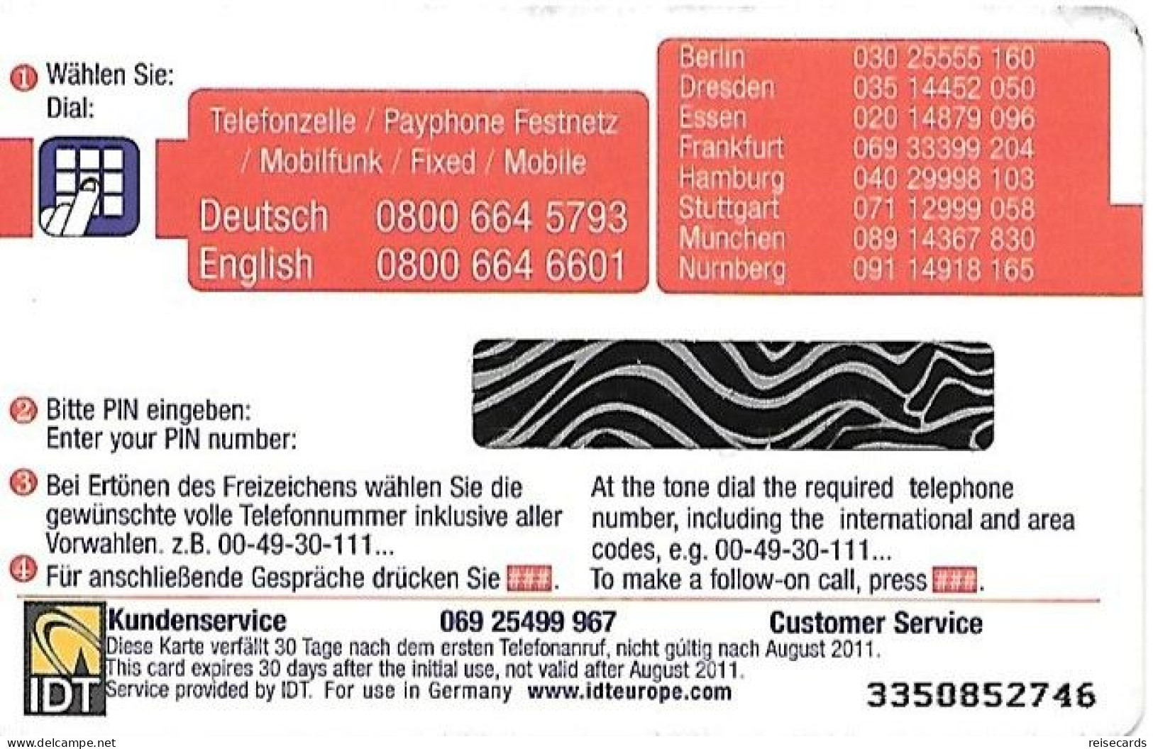 Germany: Prepaid IDT Hot Gold. Mint - [2] Prepaid