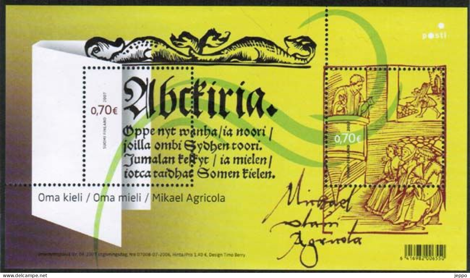 2007 Finland Michel Bl 43 Mikael Agricola MNH **. - Blocks & Sheetlets