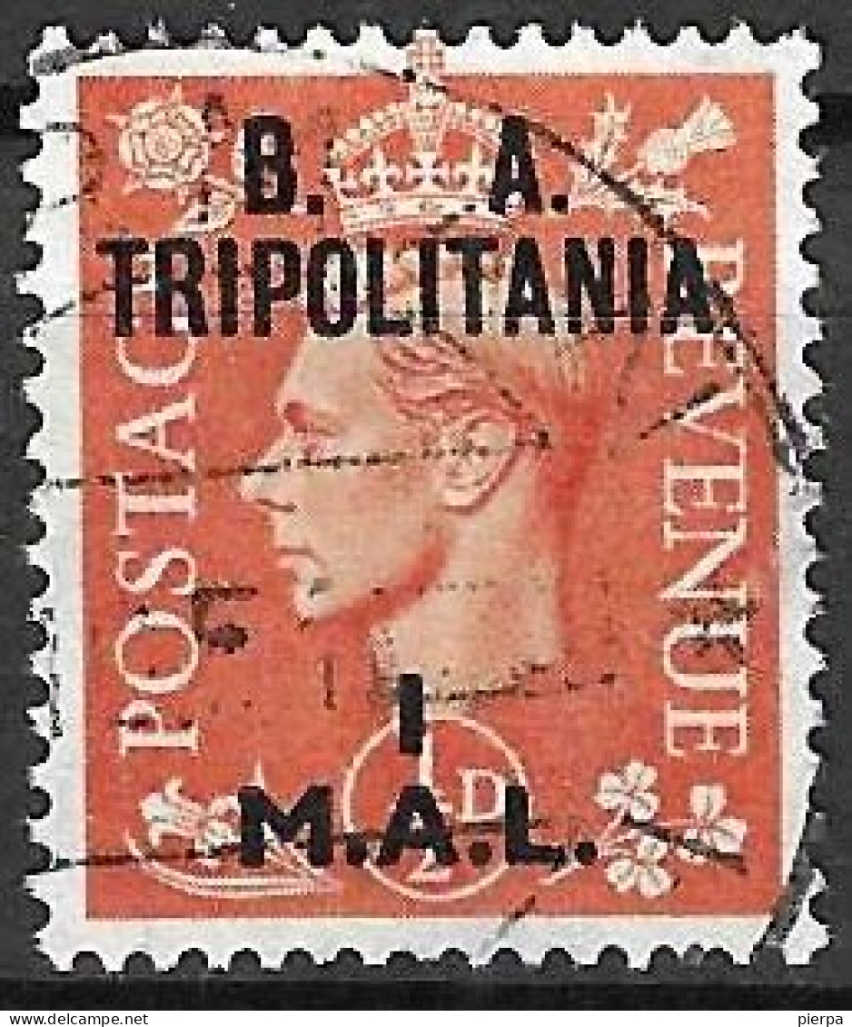 TRIPOLITANIA - 1948 - OCC. INGLESE - 1L/1/2D - USATO (YVERT 27 - MICHEL 27 - SS 27) - Tripolitaine