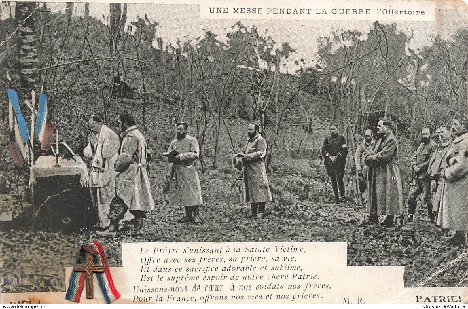 MILITARIA - Une Messe Pendant La Guerre - L'offertoire - Soldats - Prêtre - Animé - Carte Postale Ancienne - Sonstige & Ohne Zuordnung