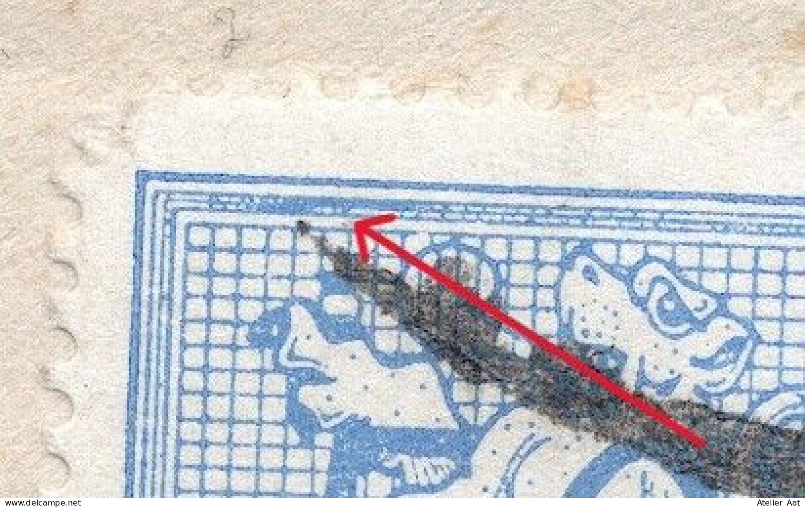 COB 854+1067 O - Wasseiges Lijnnaamstempel + Samengesmolten Binnenkader - Fragment - Linear Postmarks