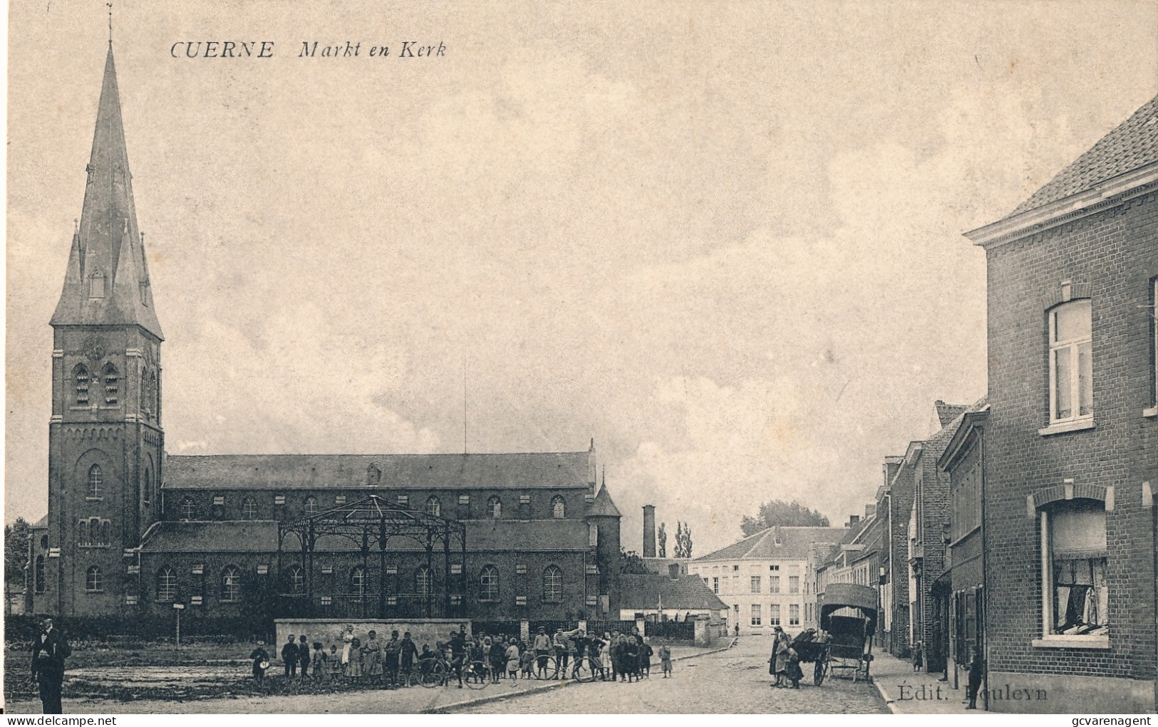 KUURNE     MARKT EN KERK                   2 AFBEELDINGEN - Kuurne