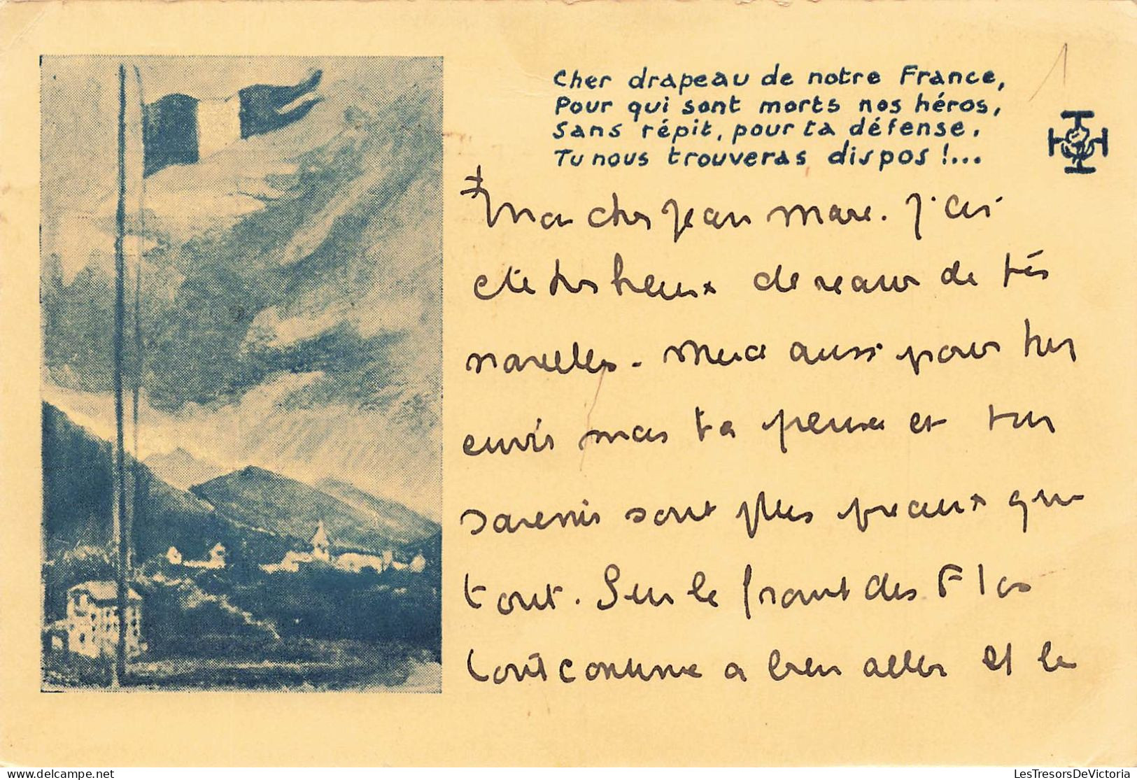 MILITARIA - Cher Drapeau De Notre France Pour Qui Sont Morts Nos Héros - Drapeau - Carte Postale Ancienne - Autres & Non Classés