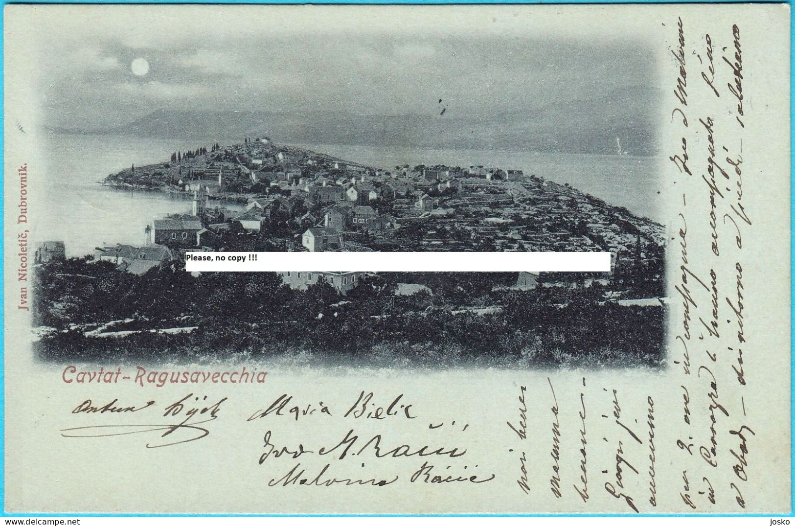 CAVTAT (Ragusavecchia) - Panorama * Croatia * Travelled 1901. In Dubrovnik (Bijelić) * By: Ivan Nikoletić, Dubrovnik - Croacia