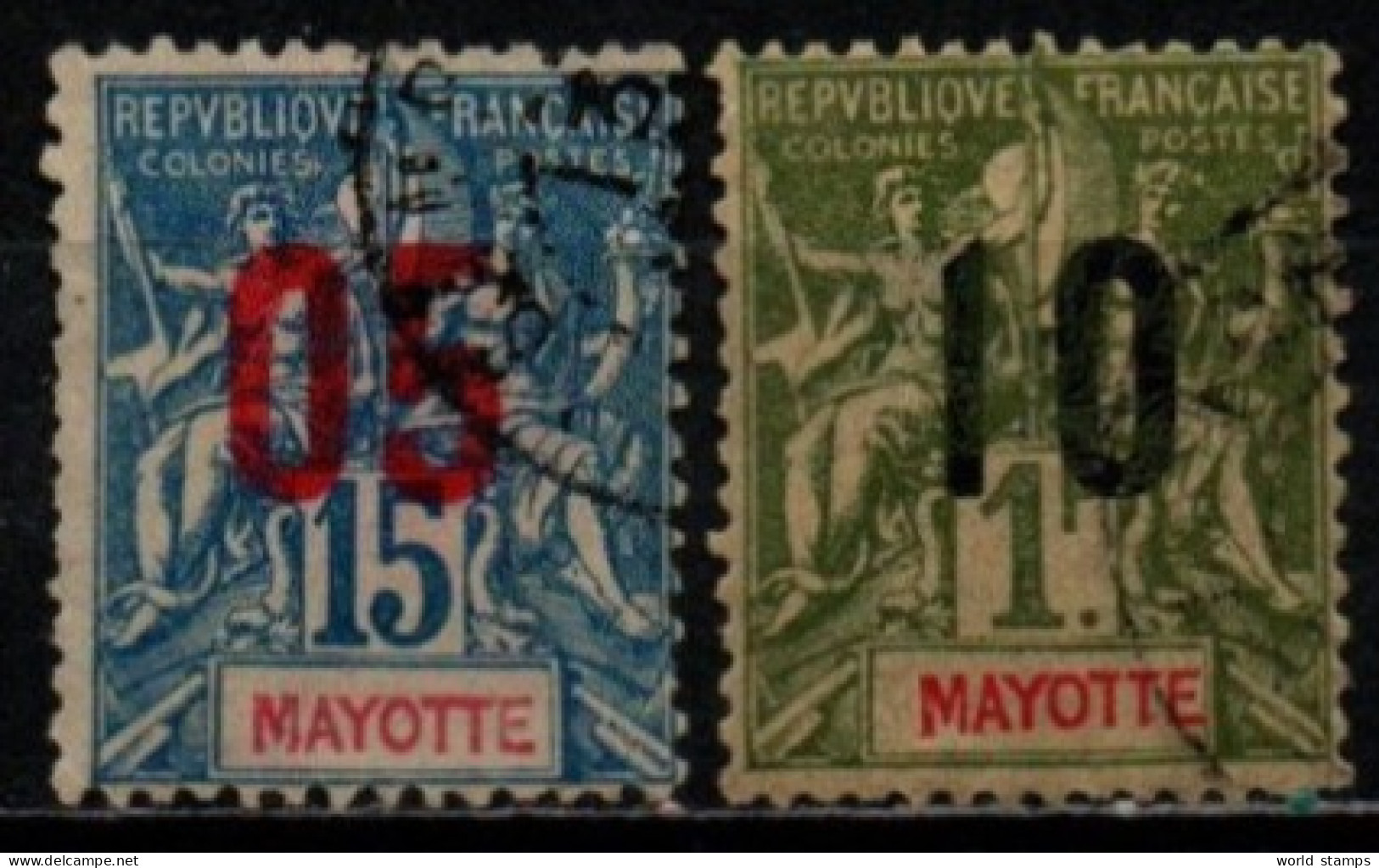 MAYOTTE 1912 O - Oblitérés