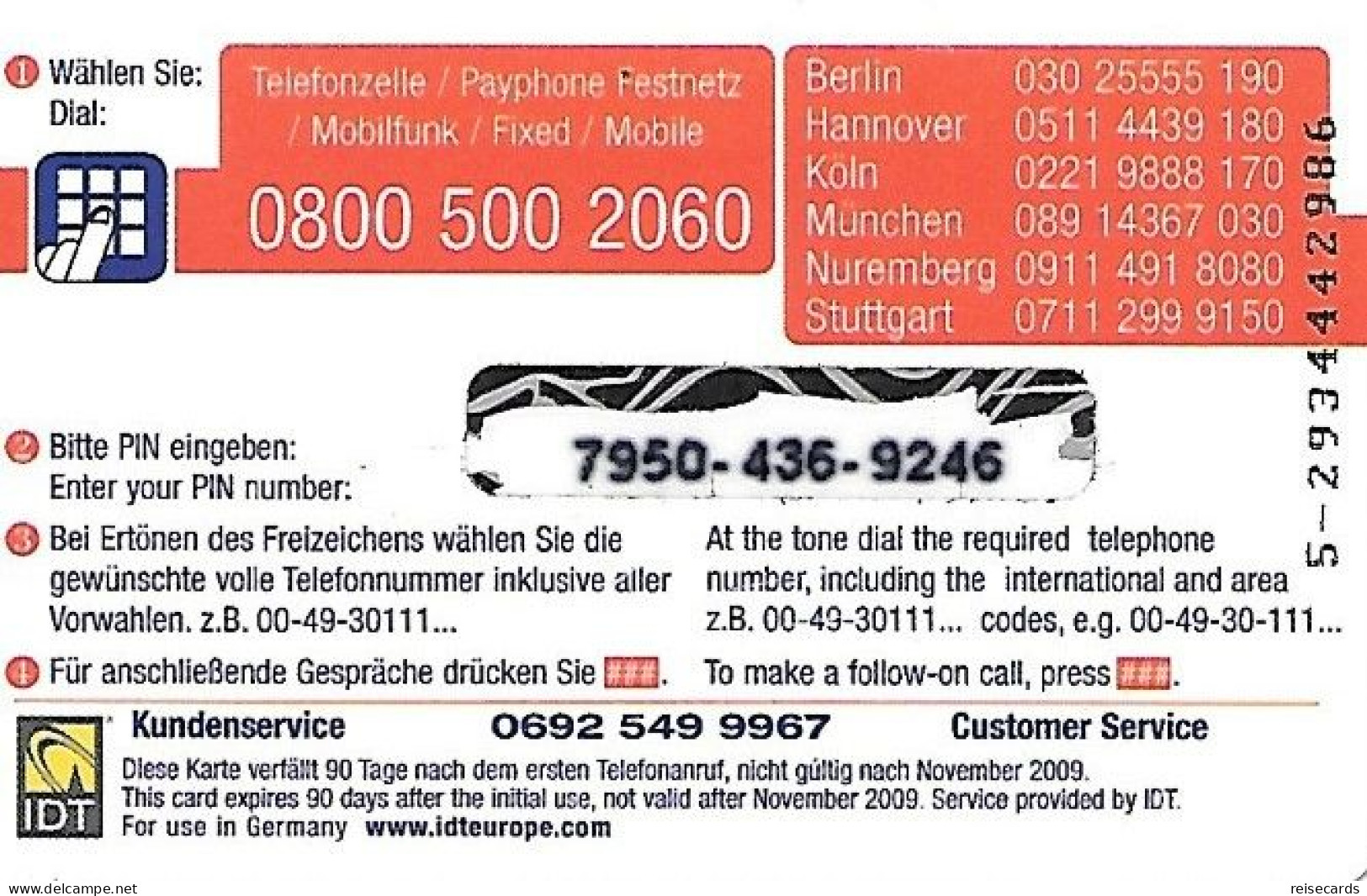 Germany: Prepaid IDT Gold - [2] Mobile Phones, Refills And Prepaid Cards