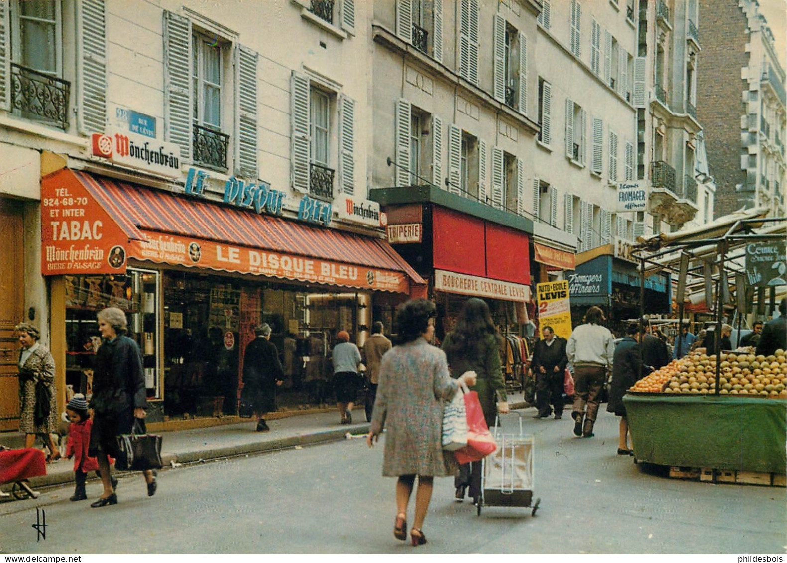 PARIS  " Le Disque Bleu " Café Tabac  BARTHE  28 Rue Levy 75017 (cpsm) - Cafés, Hôtels, Restaurants