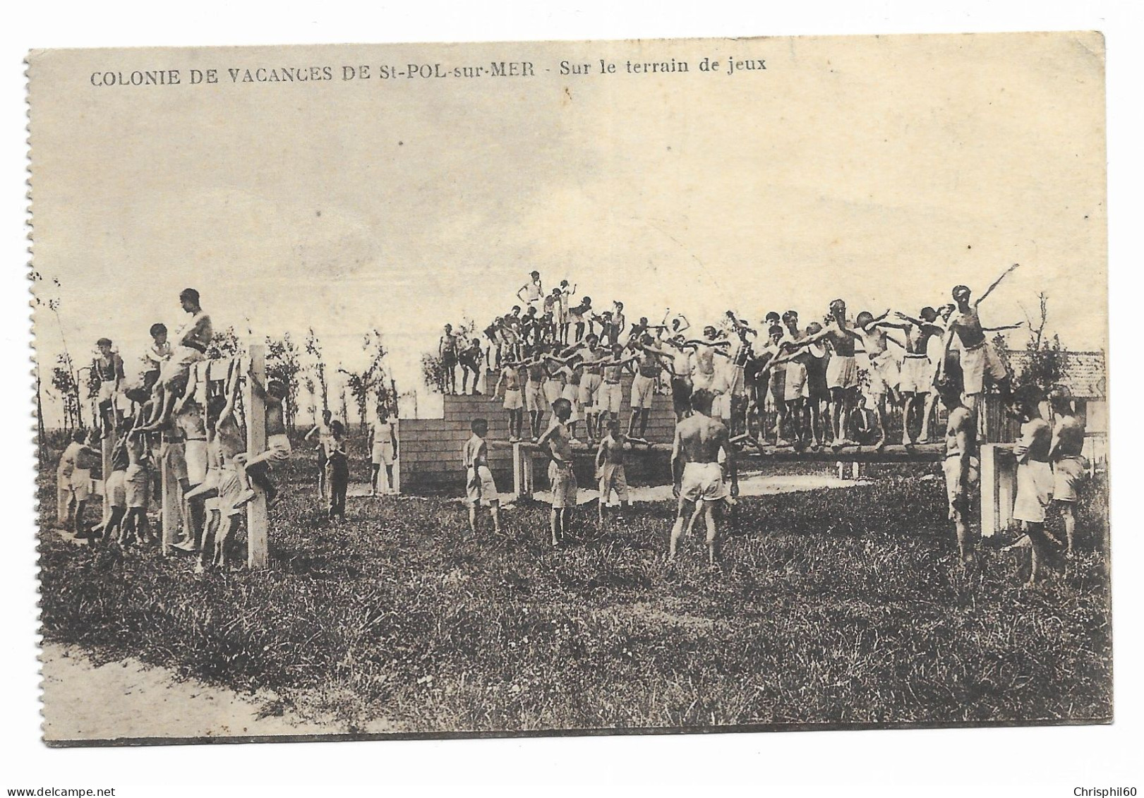 CPA RARE- Colonie De Vacances De ST-POL-SUR-MER - Sur Le Terrain De Jeux - Animé - Edit. CAP - - Saint Pol Sur Mer