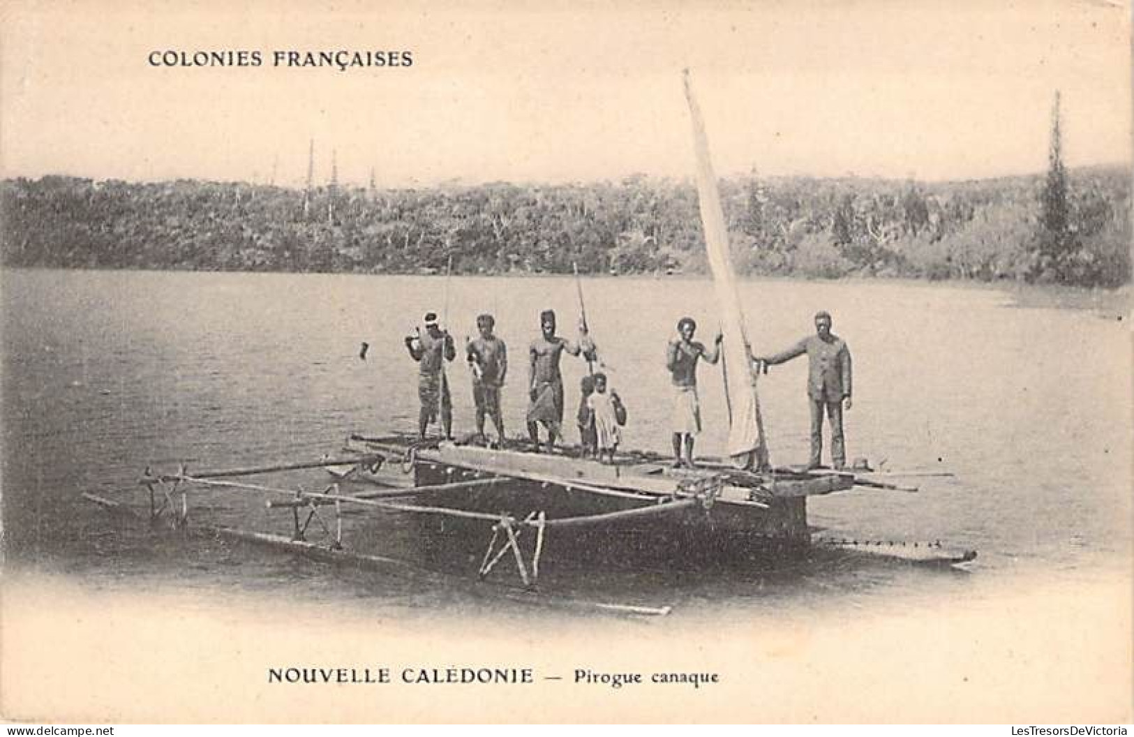 Nouvelle Calédonie - Colonies Françaises - Pirogue Canaque - Carte Postale Ancienne - Nuova Caledonia