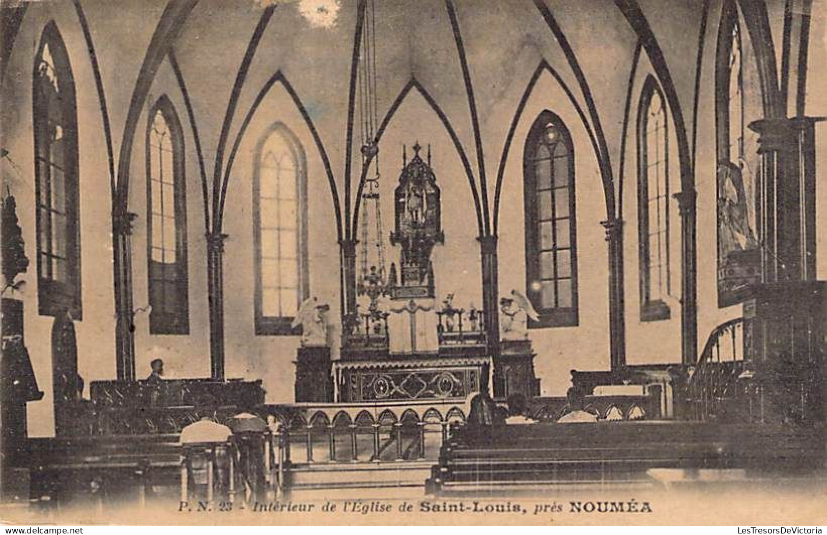 Nouvelle Calédonie - Intérieur De L'église De Saint Louis Près Nouméa - Carte Postale Ancienne - Neukaledonien