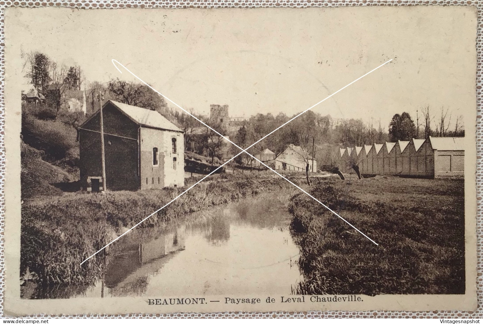 BEAUMONT Paysage De Leval Chaudeville CP édit Lebrun-Hubert Postée En 1948 Griffe Postale Solre-St-Géry - Beaumont