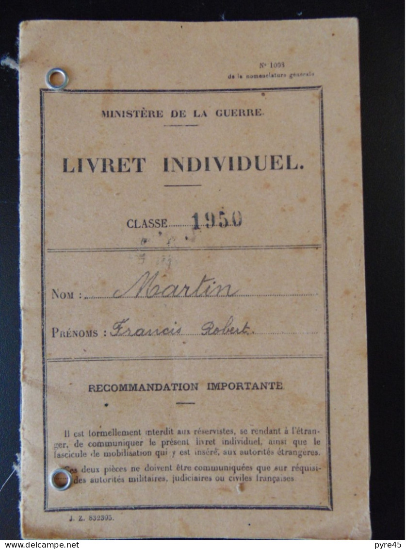 Livret Militaire, Classe 1950 + Titre De Libération Anticipée - Documents