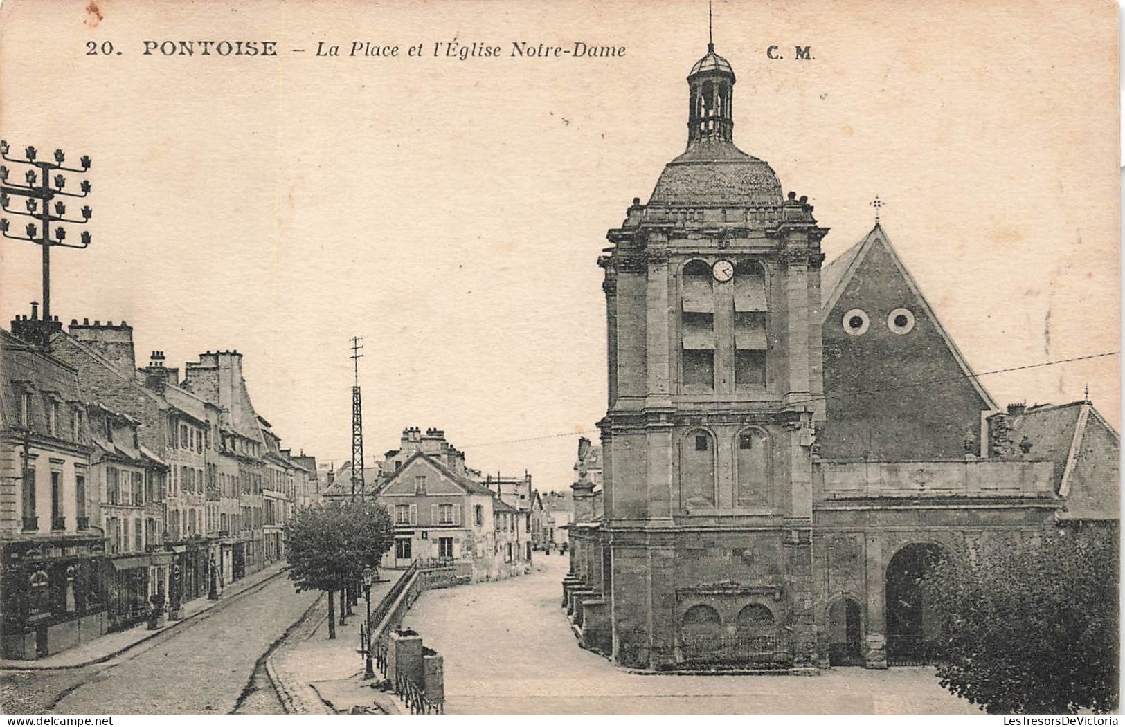 FRANCE - Pontoise - La Place Et L'église Notre Dame - Carte Postale Ancienne - Pontoise