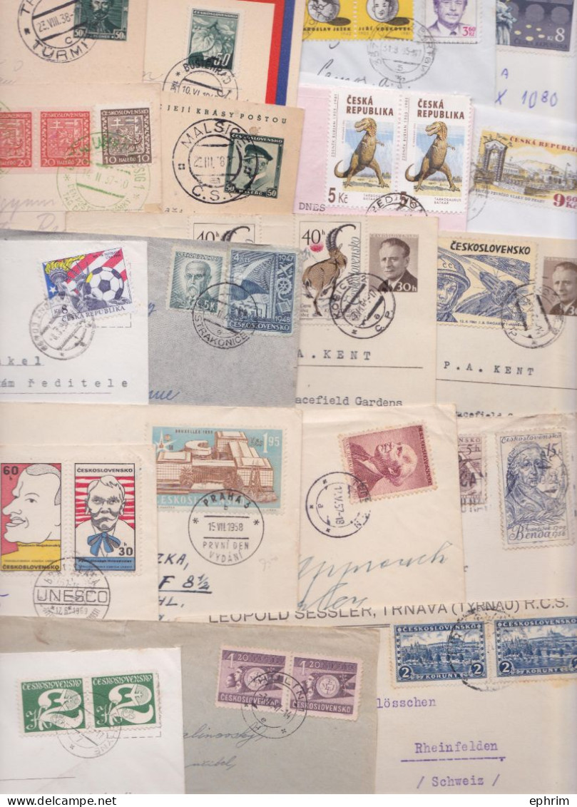 TCHECOSLOVAQUIE CZECHOSLOVAKIA CESKOSLOVENSKO Lot de 292 Enveloppes Timbrées Timbres Registered Mail Covers Stamps Brief