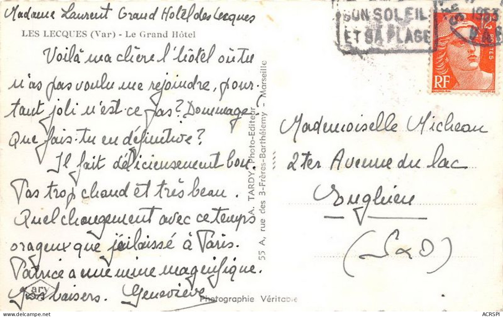 LES LECQUES Le Grand Hotel(SCAN RECTO VERSO)MA0046 - Les Lecques