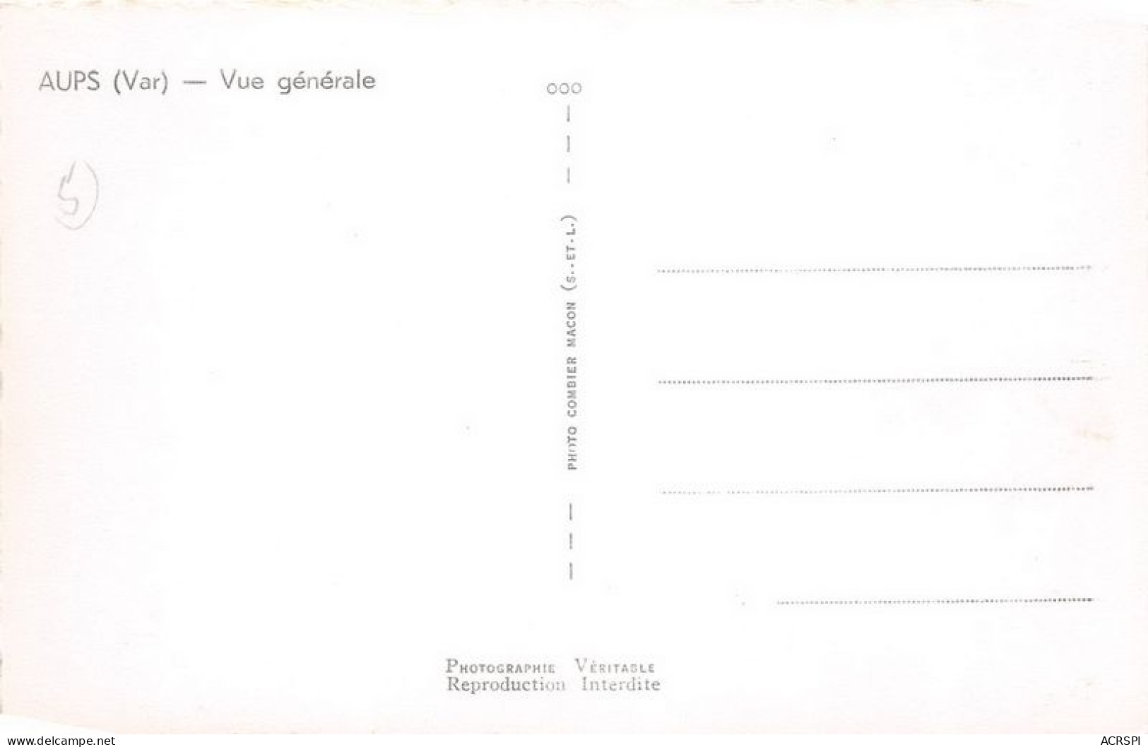 AUPS Vue Generale (SCAN RECTO VERSO)MA0046 - Aups