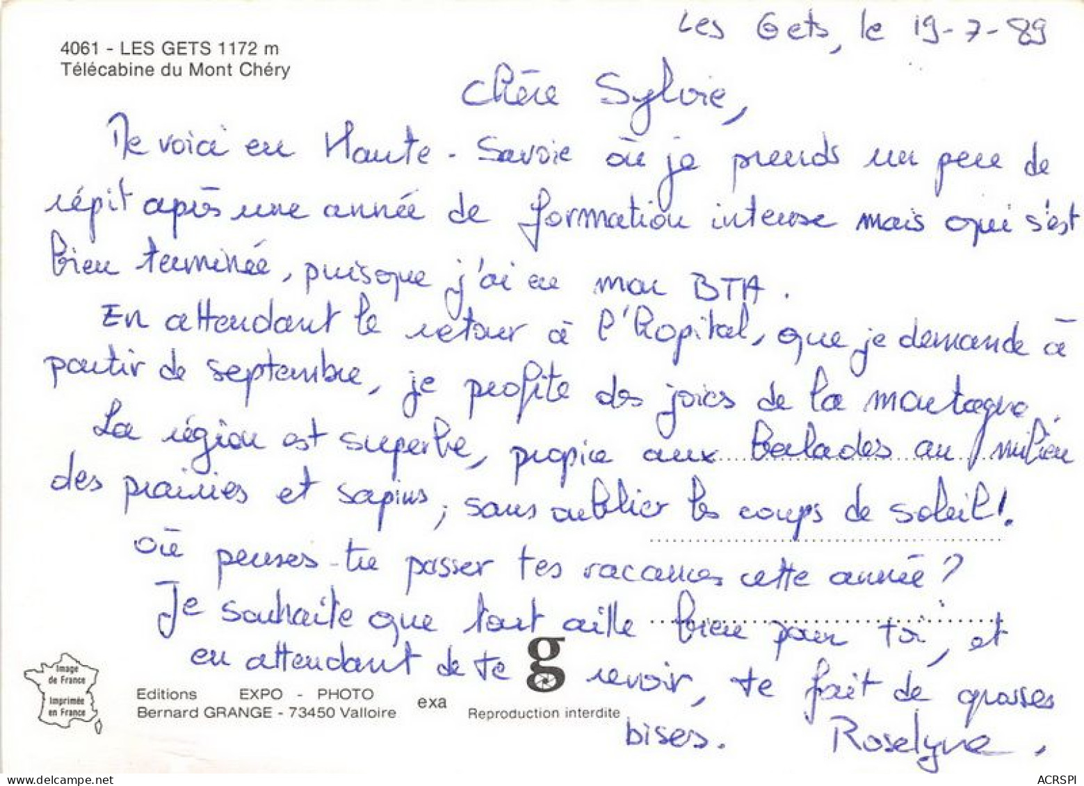 LES GETS 1172m Telecabine Du Mont Chery (SCAN RECTO VERSO)MA0065 - Les Gets