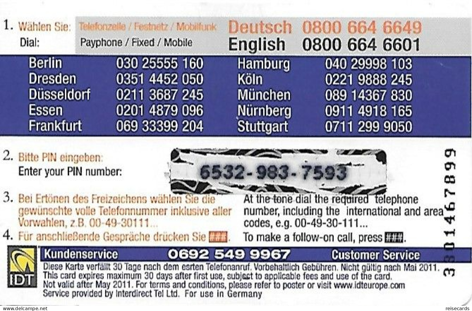 Germany: Prepaid IDT Cool Breeze - Cellulari, Carte Prepagate E Ricariche