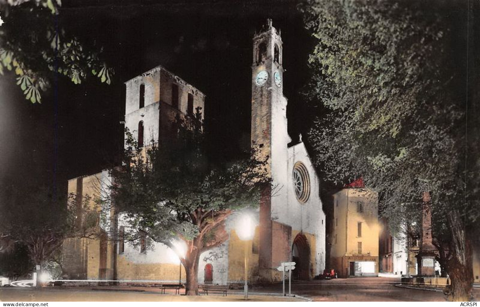 FORCALQUIER Alt 545m La Cathedrale Illuminee(SCAN RECTO VERSO)MA006 - Forcalquier