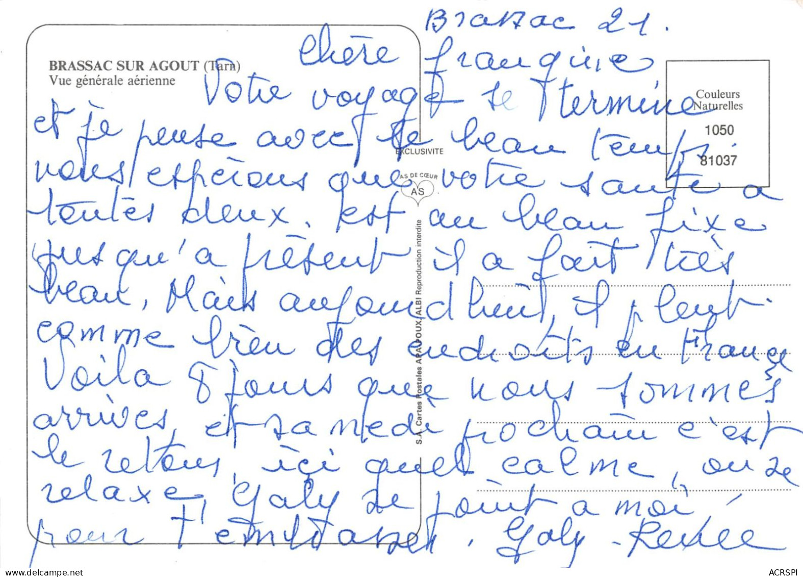 81 BRASSAC  Vue Aérienne  25 (scan Recto Verso)MA004VIC - Brassac