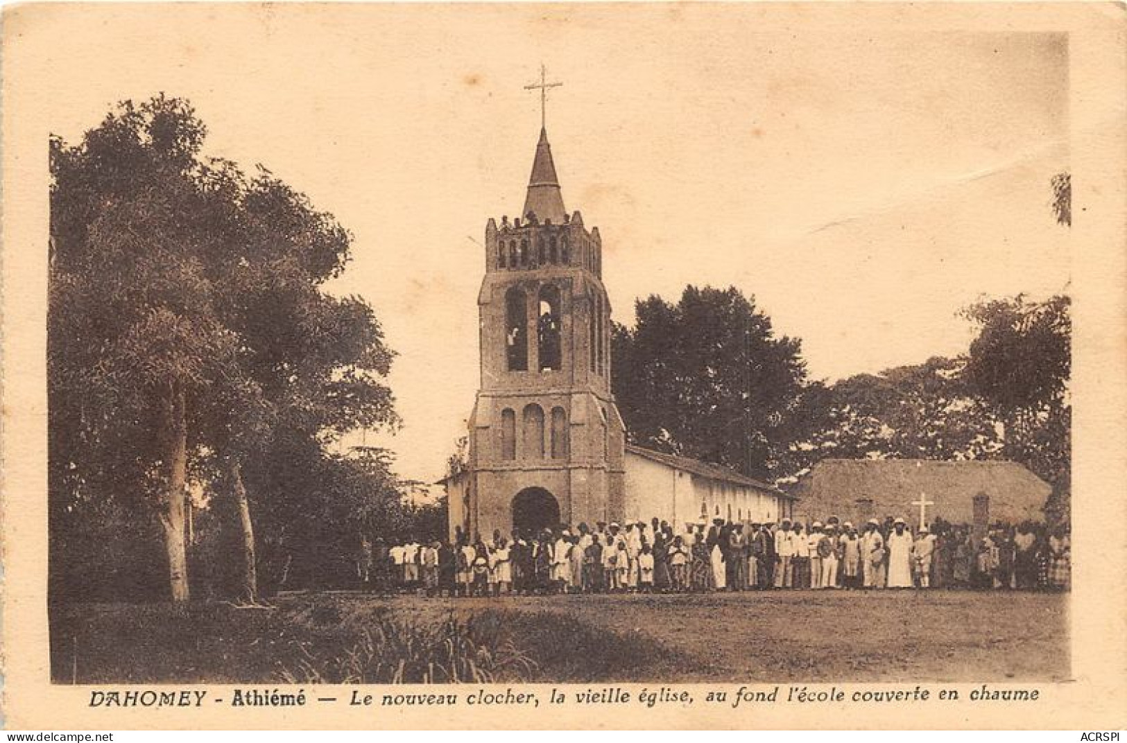 REPUBLIQUE POPULAIRE DU BENIN DAHOMEY Athiémé Le Nouveau Clocher La Veille église Au Fond 19(scan Recto-verso) MA086 - Benin