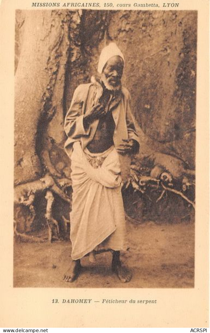 REPUBLIQUE POPULAIRE DU BENIN  Dahomey Féticheur Du Serpent Missions Africaines 14(scan Recto-verso) MA086 - Benin