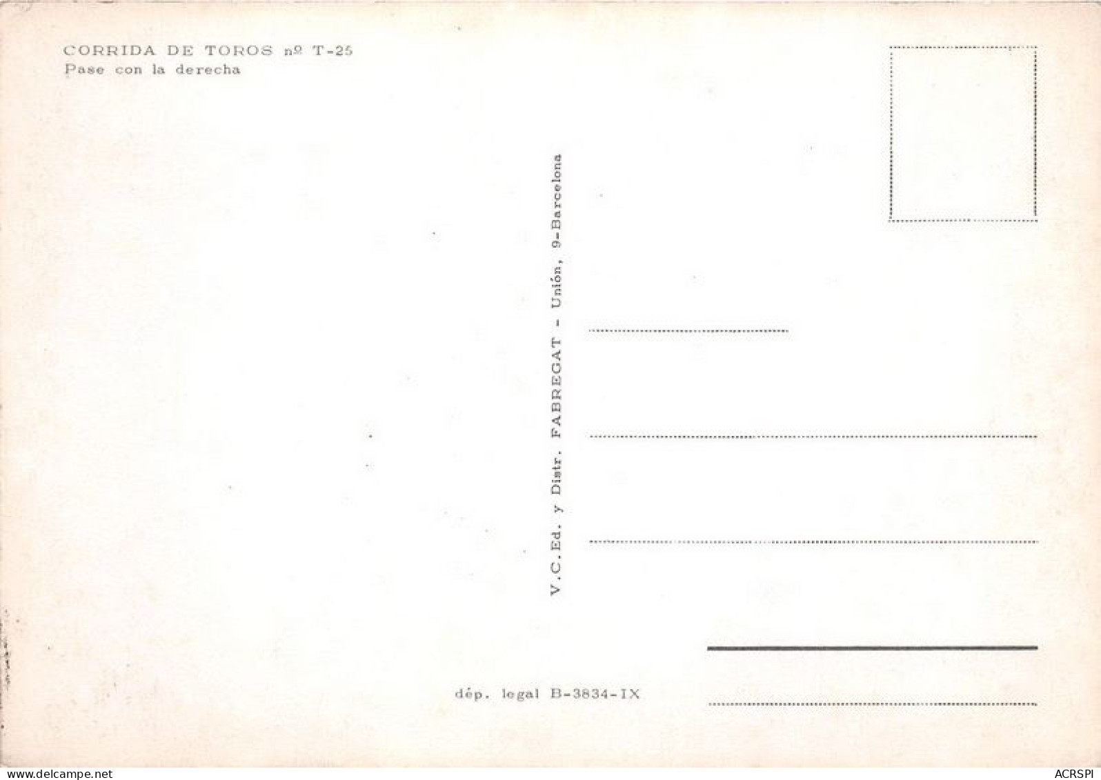 Corrida De Toros (SCAN RECTO VERSO)MA0081 - Corrida