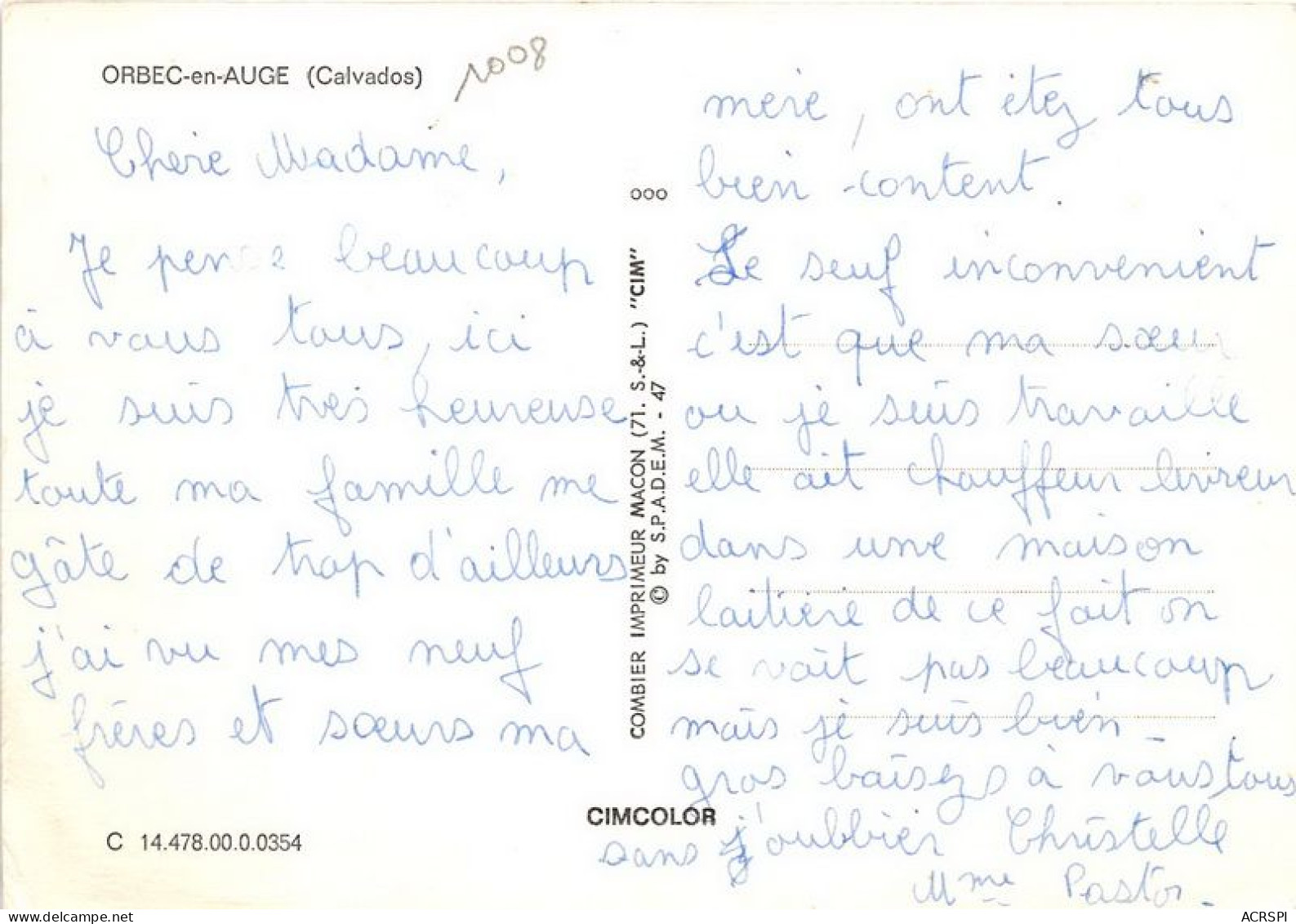 ORBEC EN AUGE (SCAN RECTO VERSO)MA0077 - Orbec