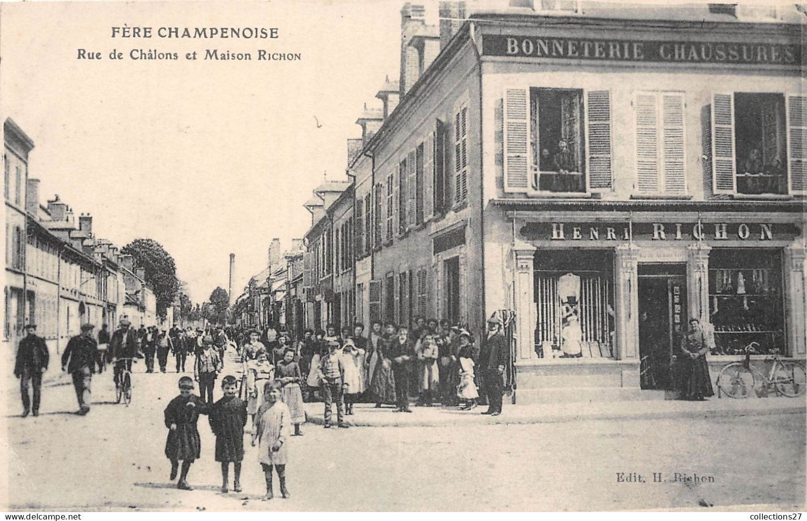 51-FERE-CHAMPENOISE- RUE DE CHÂLONS ET MAISON RICHON - Fère-Champenoise