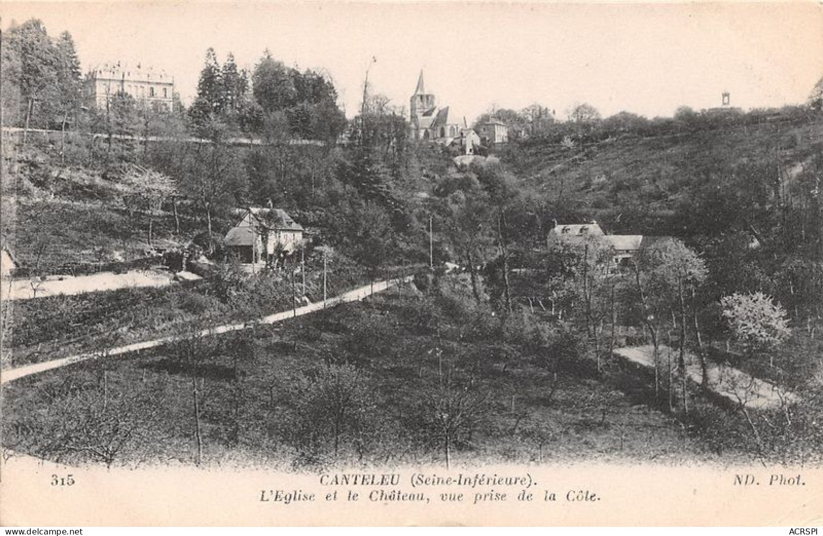 CANTELEU L Eglise Et Le Chateau Vue Prise De La Cote 9(SCAN RECTO VERSO)MA0096 - Canteleu