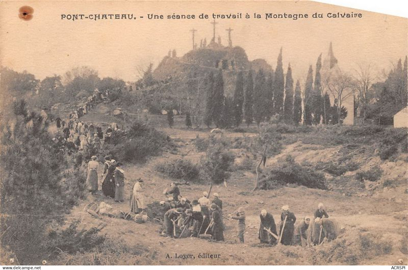 PONT CHATEAU Une Seance De Travail A La Montagne Du Calvaire 16(SCAN RECTO VERSO)MA0093 - Pontchâteau