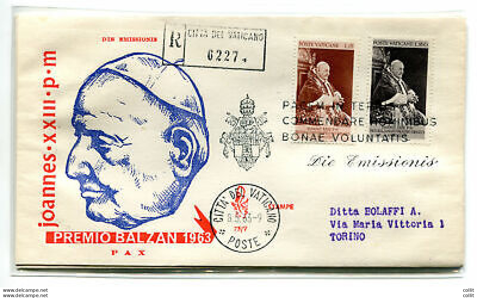 Vaticano FDC Venetia 1963 Balzan  Viaggiata Racc. Per L'Italia - FDC