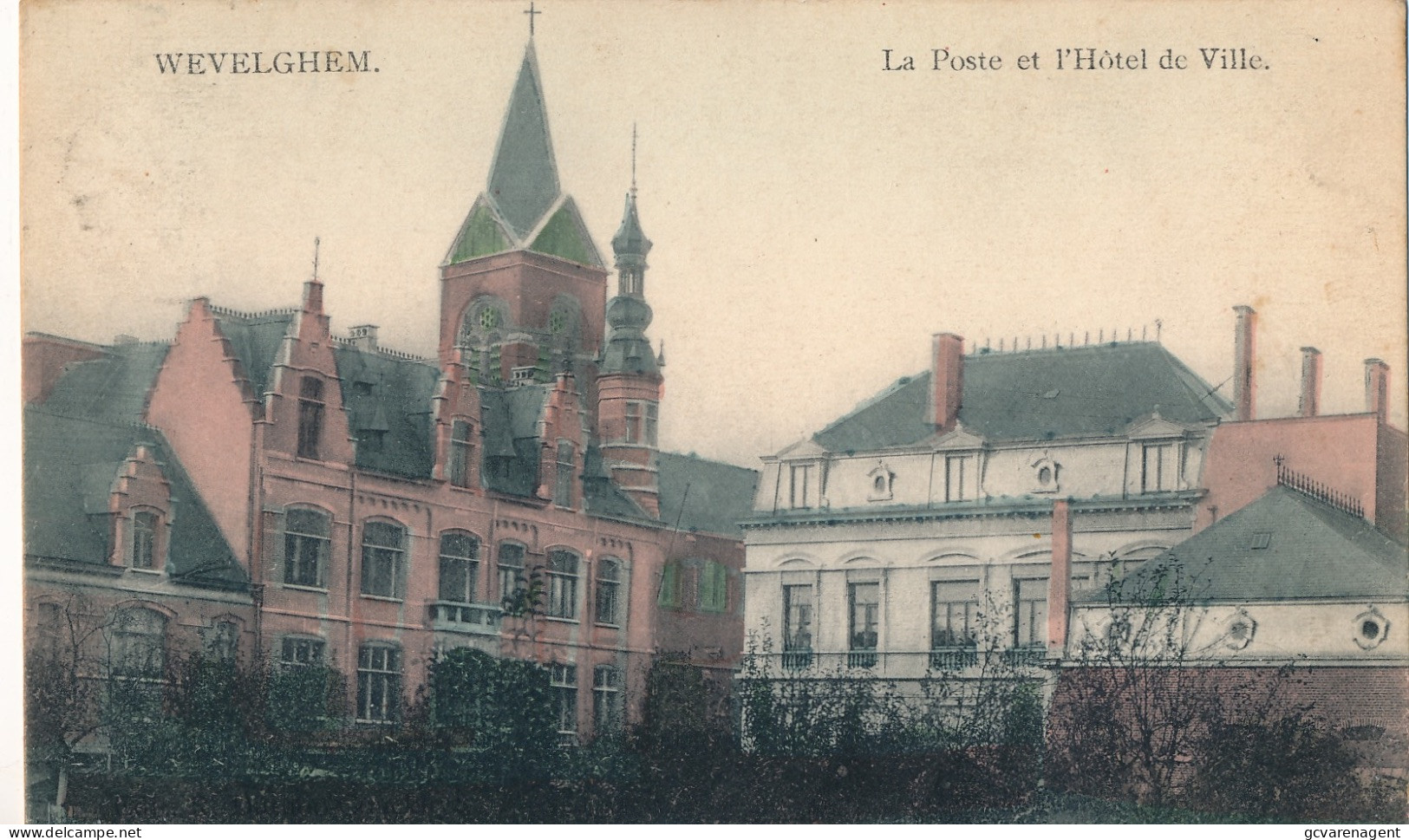 WEVELGEM   LA POSTE ET L'HOTEL DE VILLE      2 AFBEELDINGEN - Wevelgem