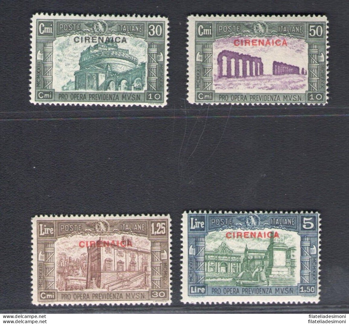 1930 Cirenaica , Pro Opera Milizia III , N° 68/71 , 4 Valori , MNH** Certificat - Cirenaica