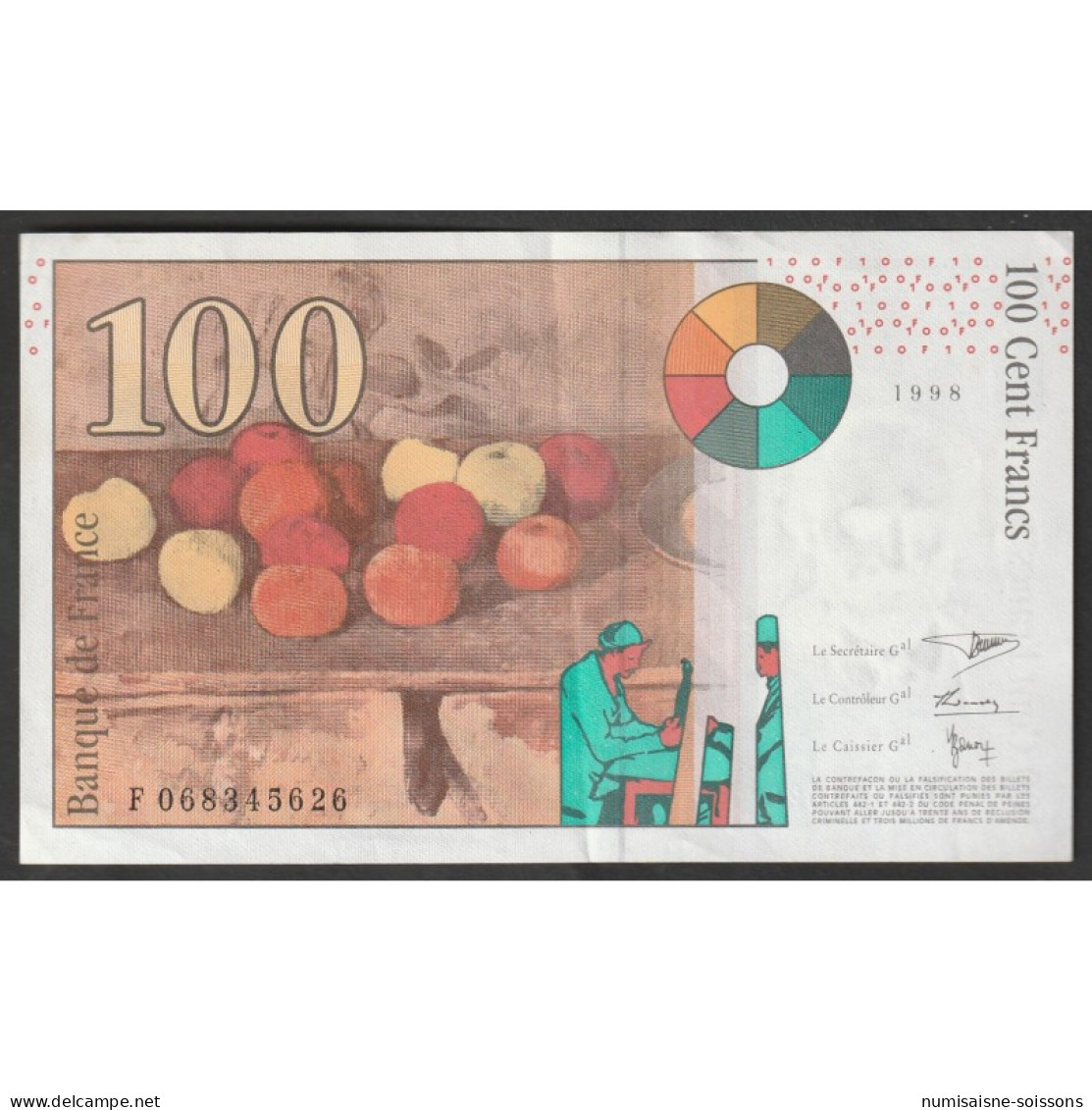 FAY 74/02 - 100 FRANCS CEZANNE - 1998 - F - PICK 158 - SUP - 100 F 1997-1998 ''Cézanne''