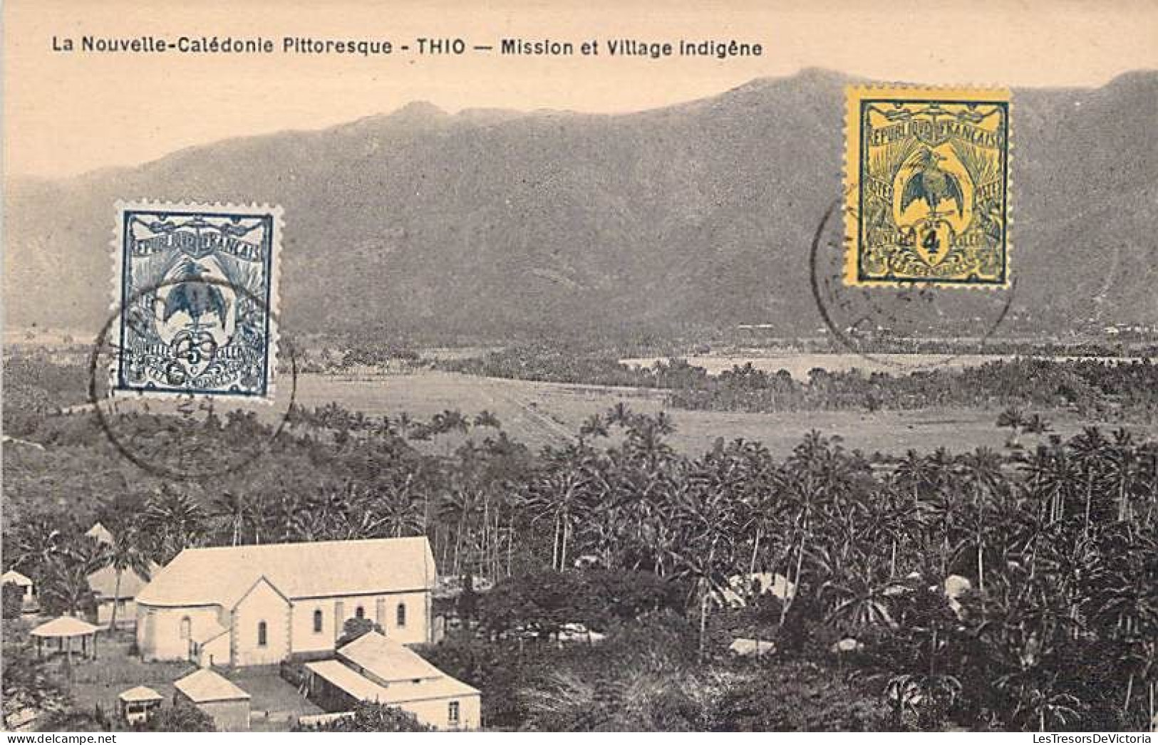 Nouvelle Calédonie - Thio - Mission Et Village Indigène - 1924 - Carte Postale Ancienne - Nouvelle-Calédonie