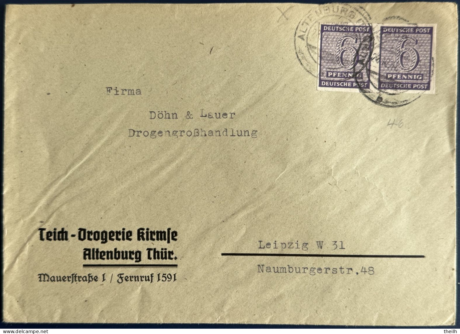 Bedarfsbrief, SBZ, Westsachsen, 1946 - Covers & Documents