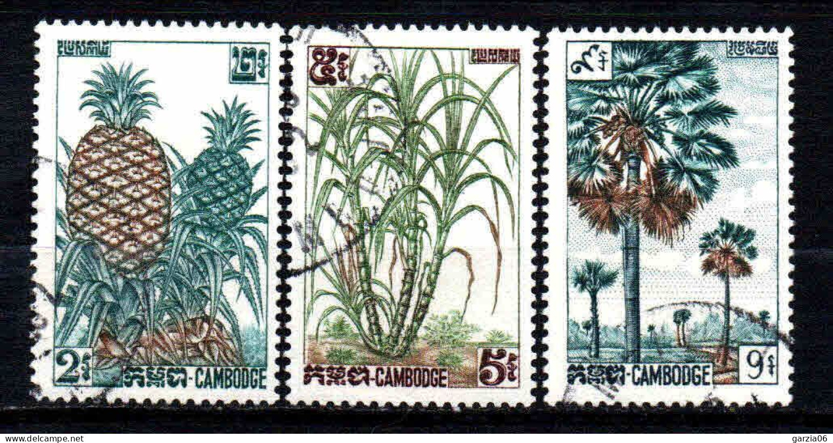 Cambodge - 1962  - Produits Agricoles  - N° 125 à 127   -  Oblit - Used - Cambodia