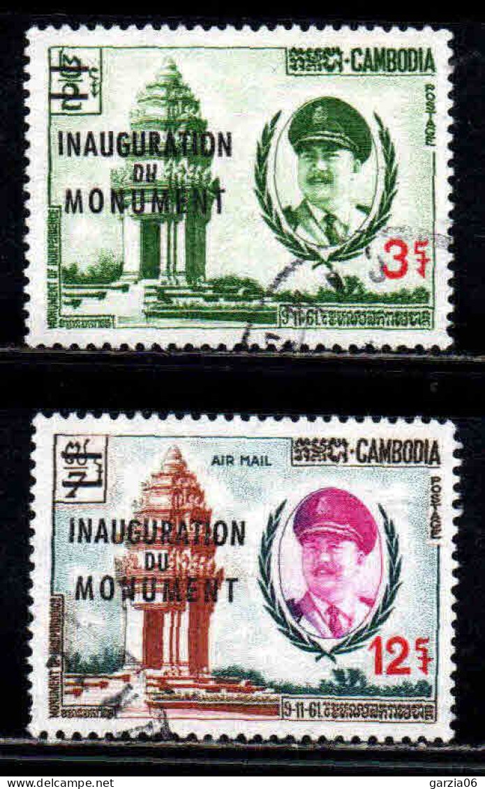 Cambodge - 1962  - Monument  - N° 128 + PA 18  -  Oblit - Used - Cambodia