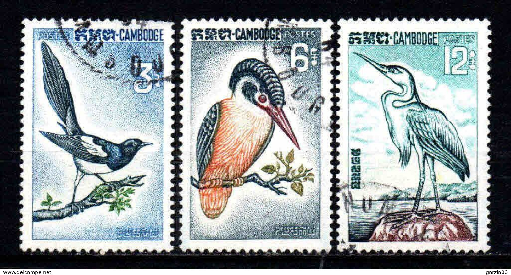 Cambodge - 1964  - Oiseaux    - N° 147 à 149  -  Oblit - Used - Cambodia