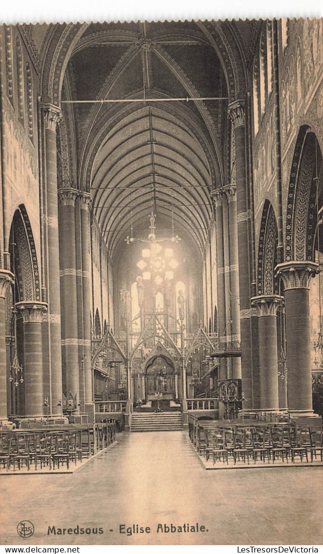 BELGIQUE - Maredsous - Vue à L'intérieure De L'église Abbatiale - Vue Générale - Carte Postale Ancienne - Anhée