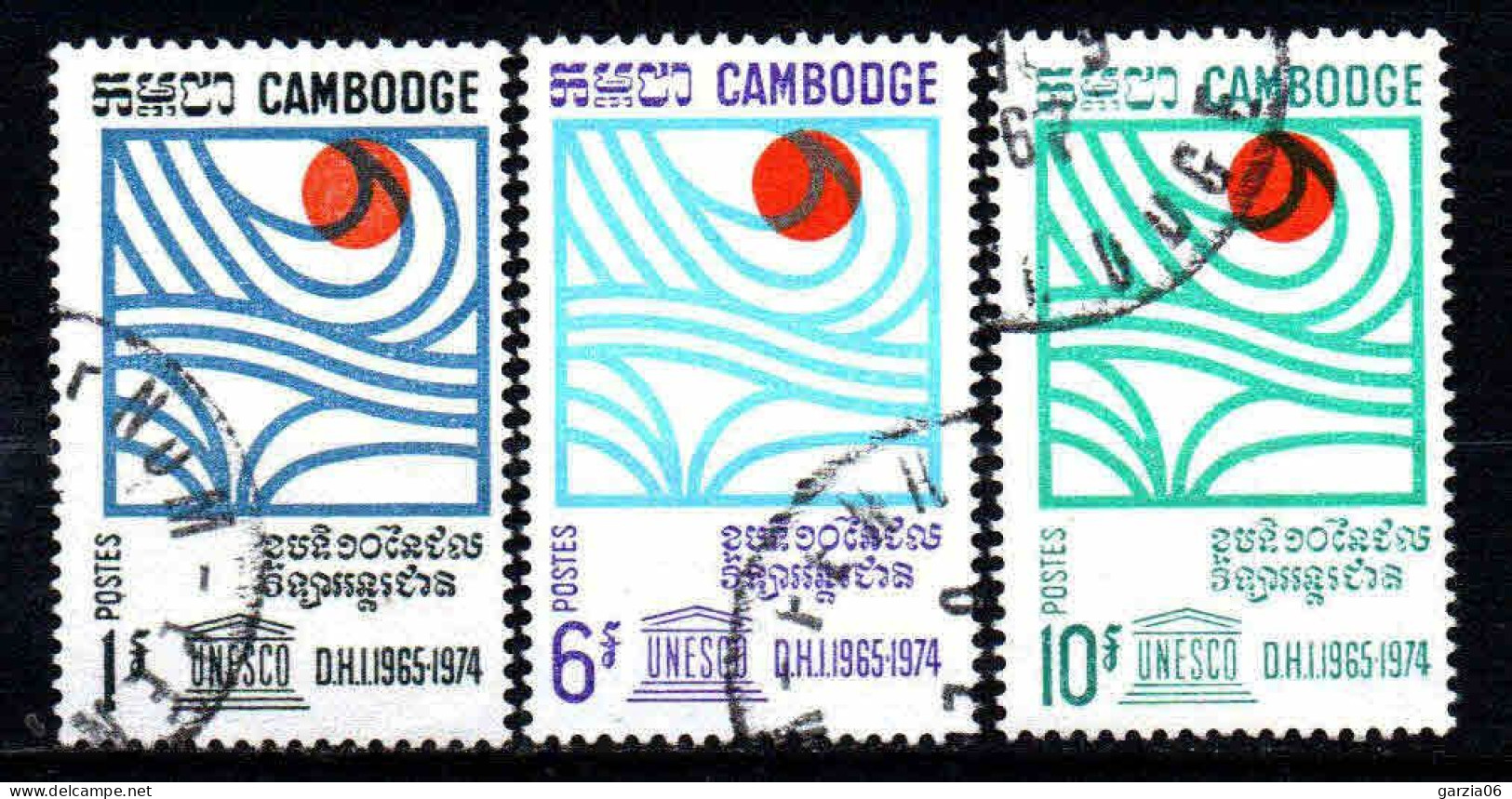 Cambodge - 1967  - Hydrologie  - N° 200 à 202    -  Oblit - Used - Cambodia