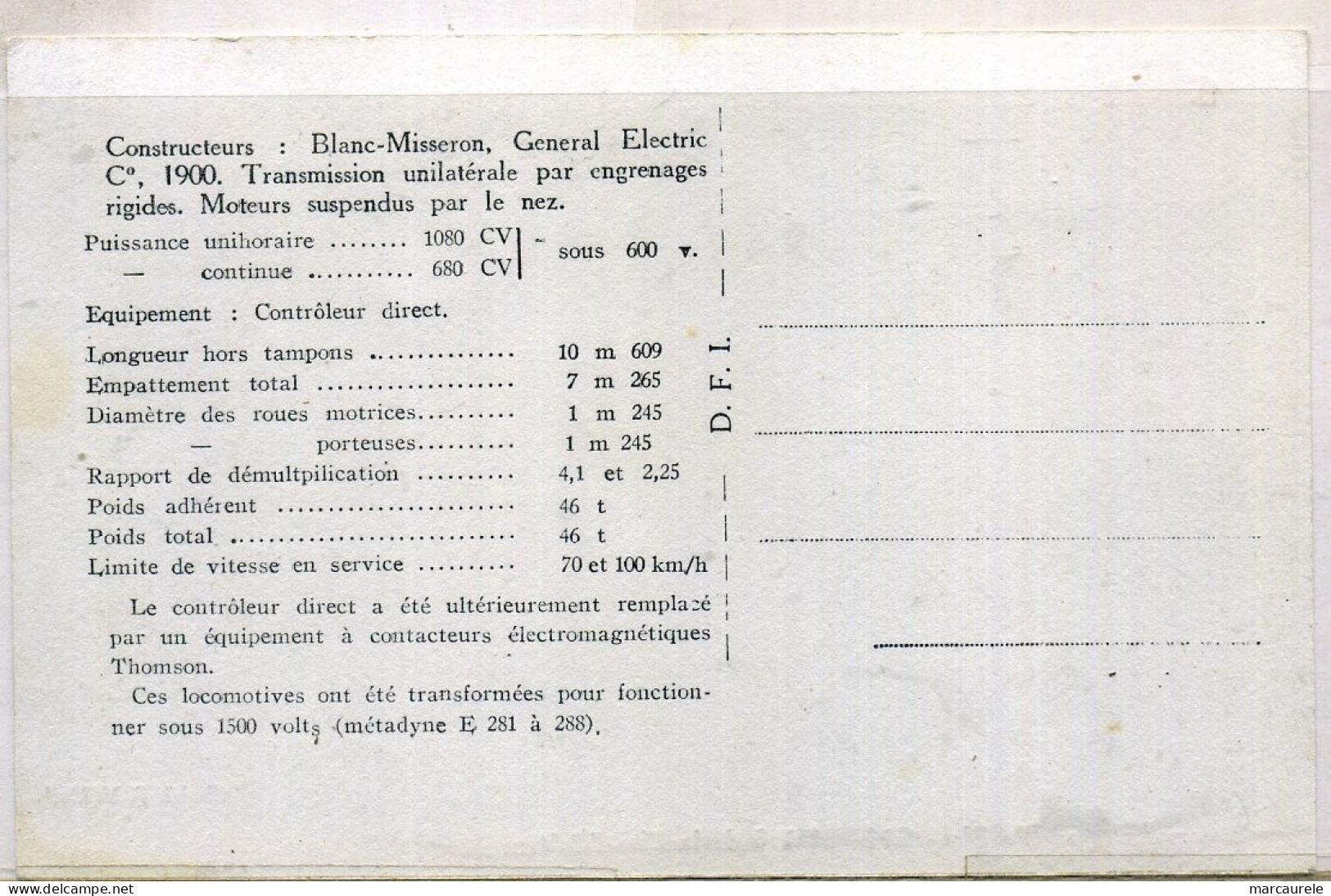 Cpa Locomotive électrique PO Série 1 à 8, Beau Plan - Matériel