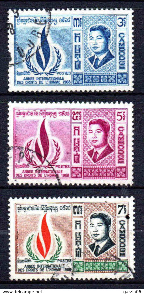 Cambodge - 1969  - Droits De L' Homme     - N° 216 à 218    -  Oblit - Used - Cambodia