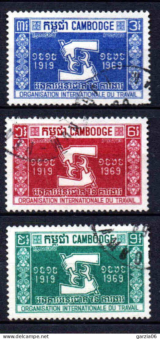 Cambodge - 1969  - Organisation Du Travail     - N° 219 à 221   - Oblit - Used - Cambodia